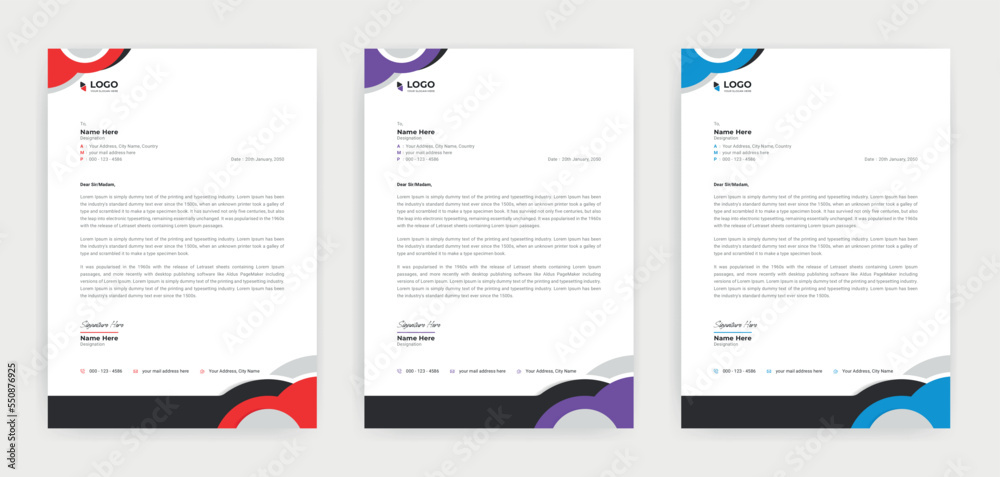 Corporate business letterhead template corporate identity design