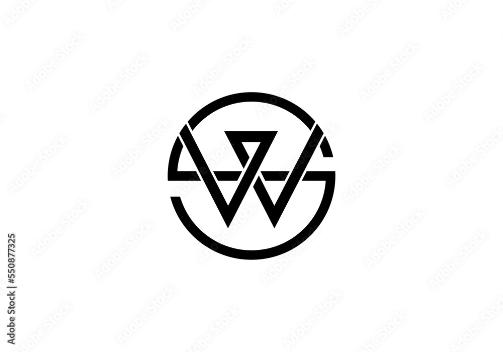 initial letter SW logo triangle initial company icon business background illustration initial letter SW logo triangle initial company icon business background illustration