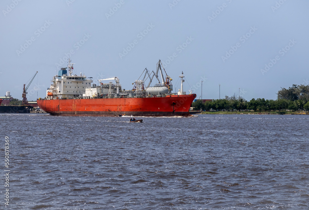 chemical tanker in lagos harbour , nigeria