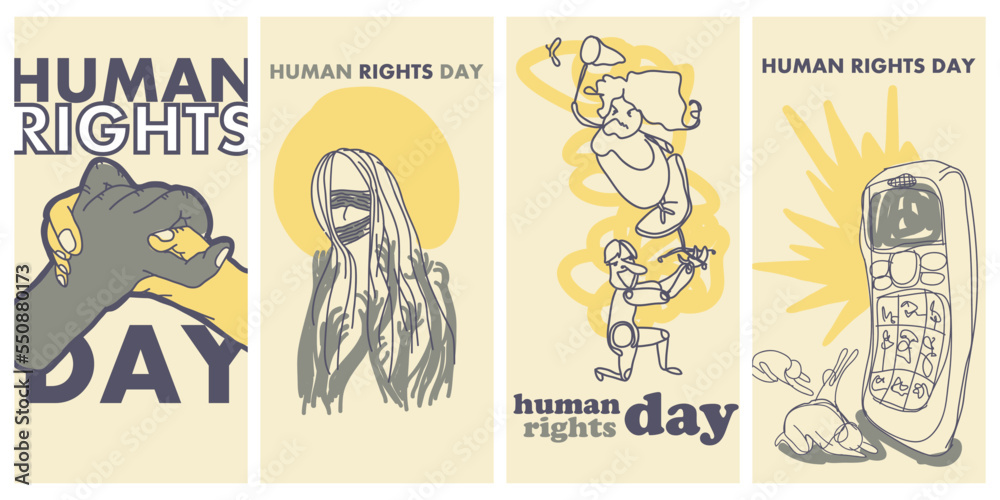 Poster design for Human Rights Day set on vector file and isolated background.