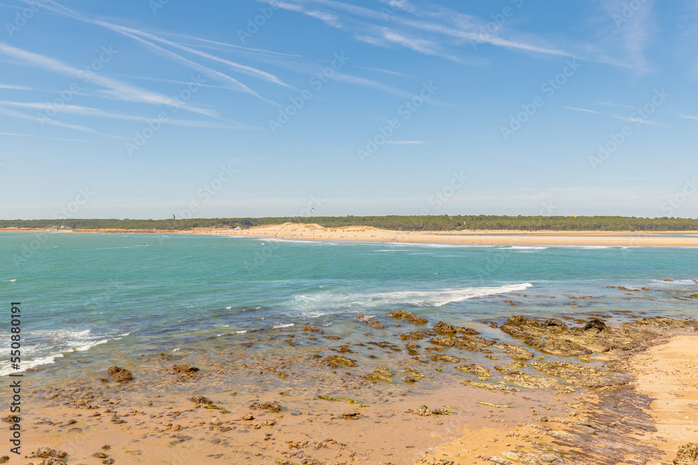 view of Pointe du Payre beach, Jard sur mer, France