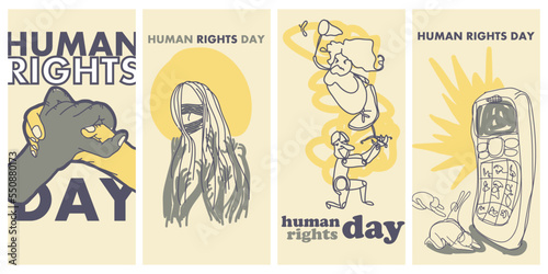 Poster design for Human Rights Day set on vector file and isolated background.