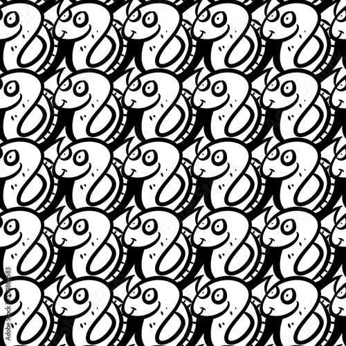 seamless pattern of snake cartoon