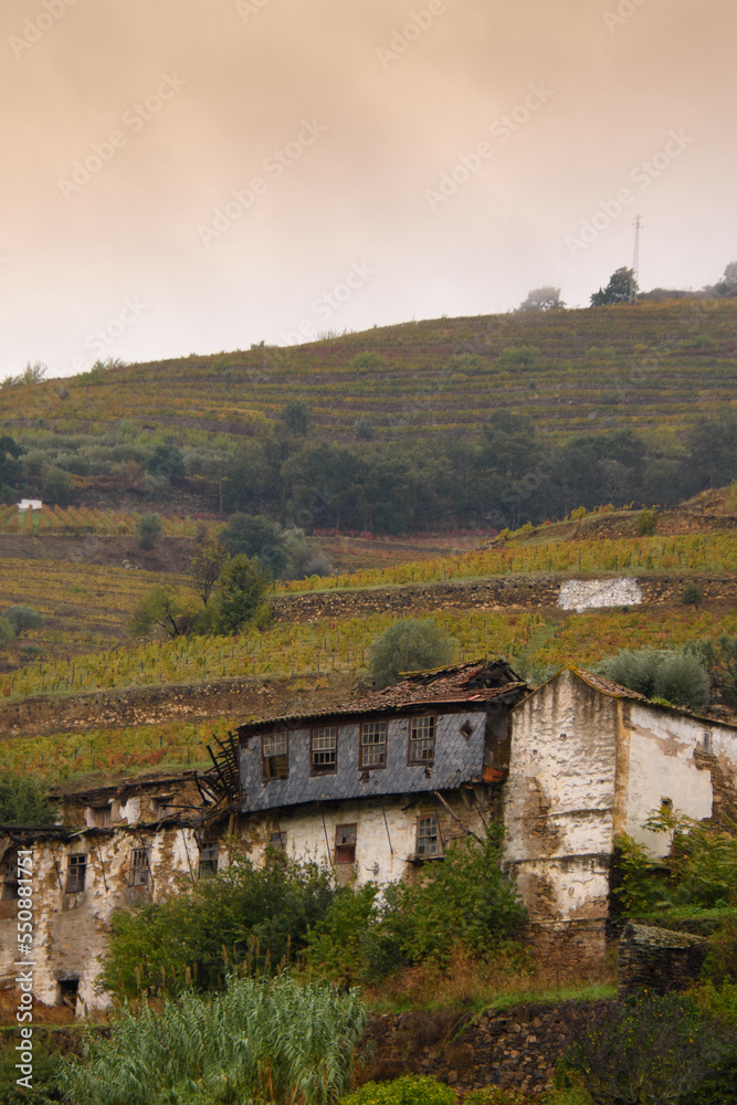 Landscape and architectural views along the Douro Valley in Portugal