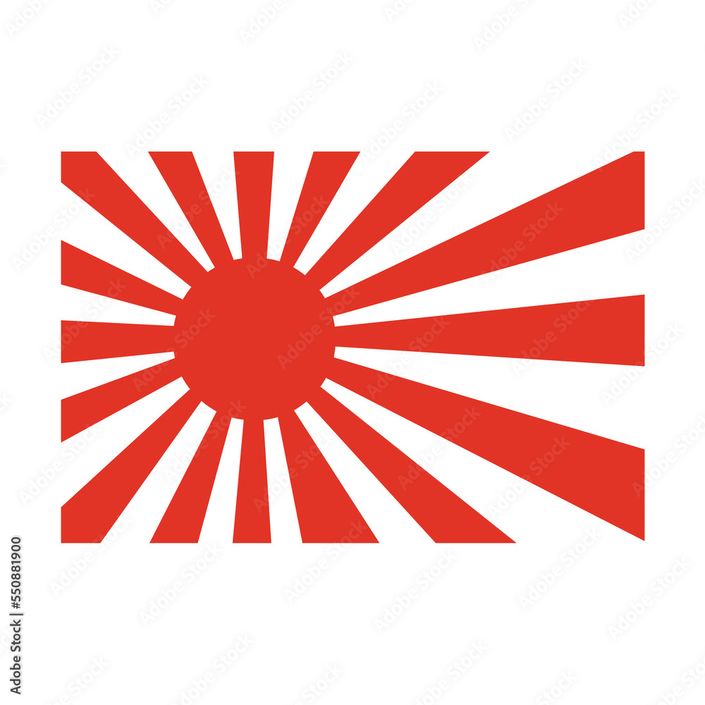 Japanese Flag. JDM Rising Sun Logo Sticker Emblem Vector Isolated Japanese Flag. JDM Rising Sun Logo Sticker Emblem Vector Isolated