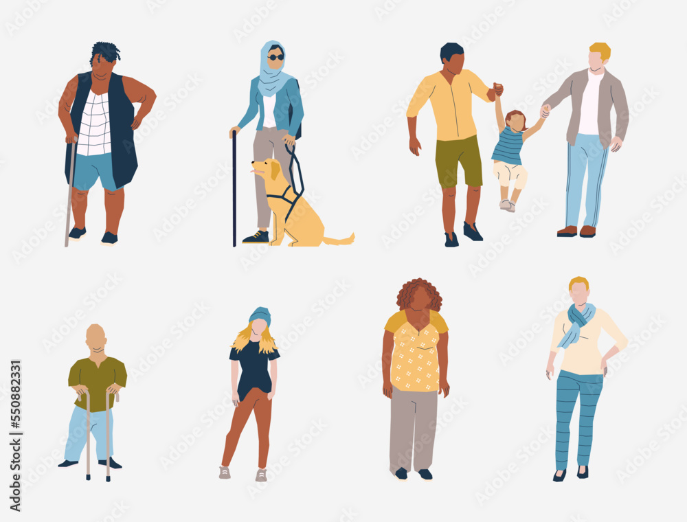 Fototapeta premium Diversity & Inclusion vector in flat design