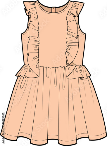 WOMEN AND GRILS WEAR LONG  DRESS ILLUSTRATION VECTOR