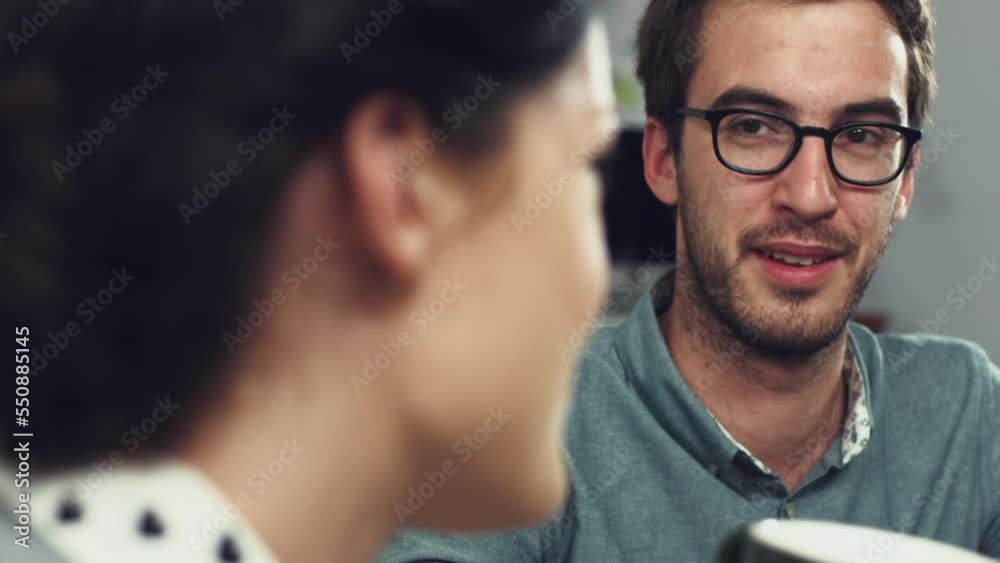 Business meeting, teamwork and office strategy communication of a web design team. Collaboration, working and web designer meeting of creative staff talking about startup company growth and goal
