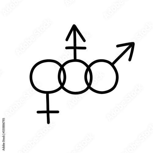 lgbt community sign doodle icon, vector color line illustration