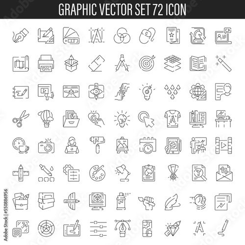 Graphic and web design line icons. Linear icons in a modern style