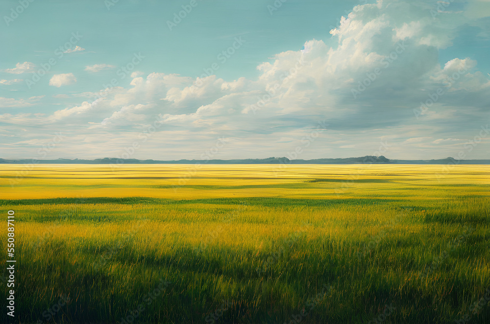 Beautiful golden pastures stretching to the horizon. 