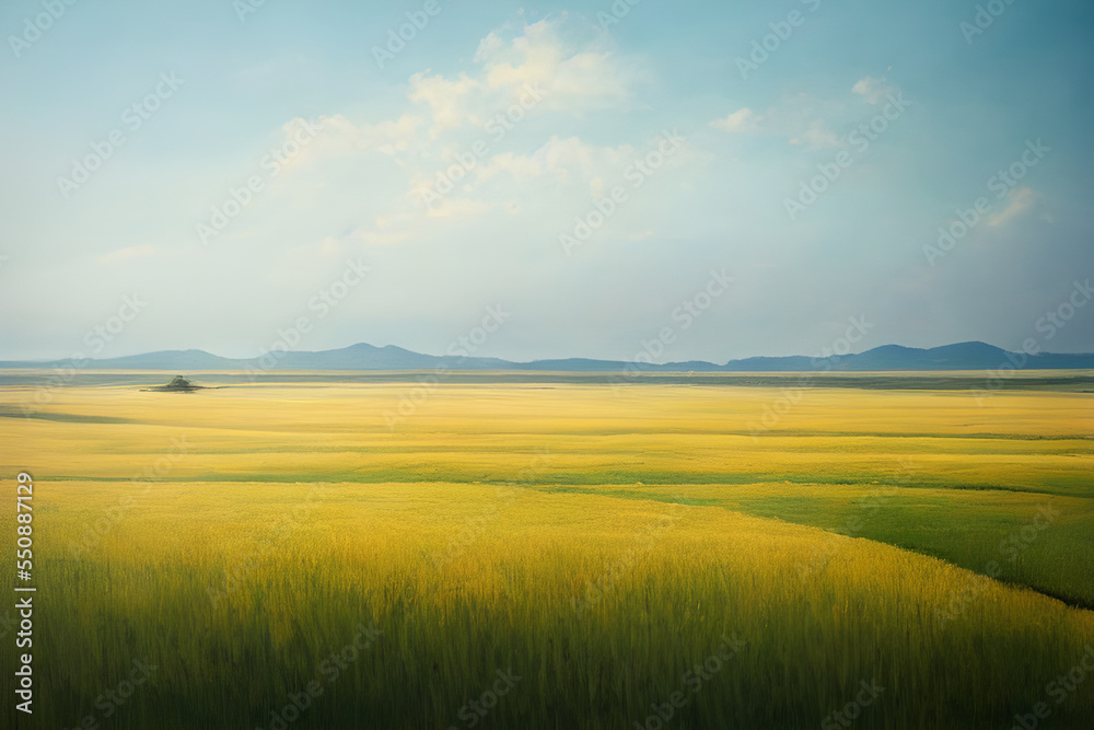 Beautiful golden pastures stretching to the horizon. 