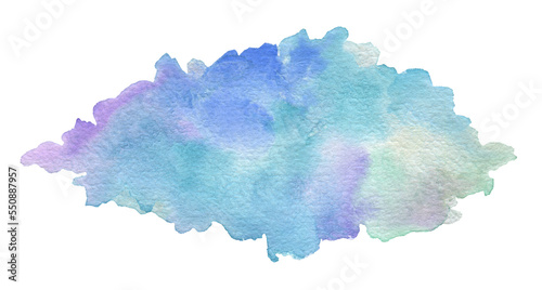 PNG Abstract blue watercolor brushstrokes painting smear on tranparent background. Texture paper.