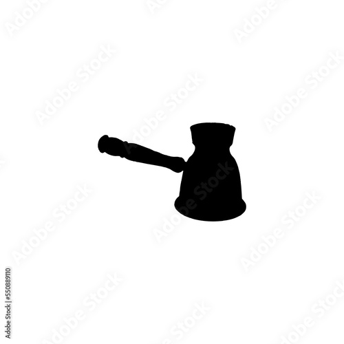 Cezve icon. Simple style coffee shop poster background symbol. Coffee shop brand logo design element. Cezve t-shirt printing. Vector for sticker.