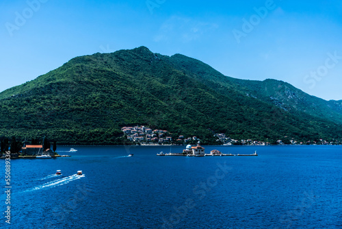 Kotor bay landscape with St. George Island near town Perast, Montenegro. © Sulugiuc