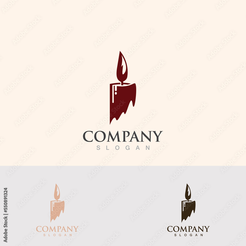 Obraz premium Candle icon burning, simple design style graphic flat line illustration