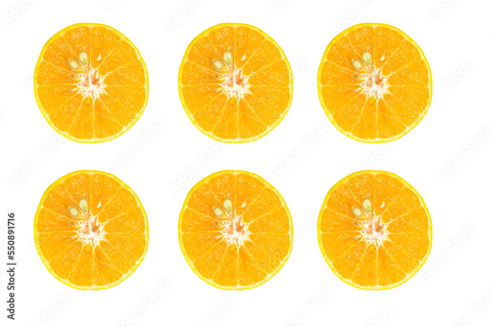 set of orange slices, Orenge isolated on white background. set of orange slices, Orenge isolated on white background.