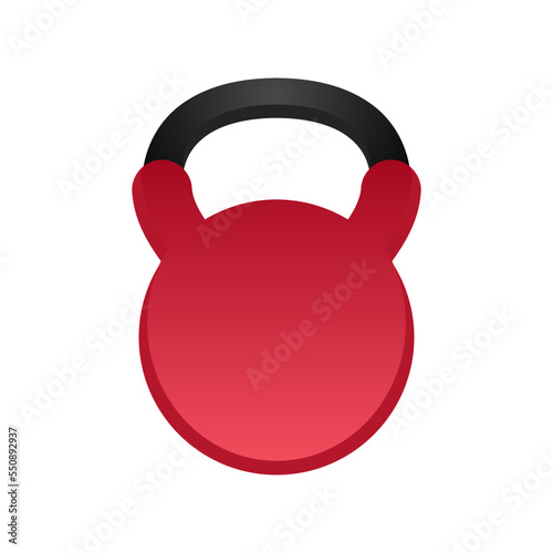 Red kettle bell isolated on white background