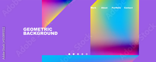 Trendy minimal geometric composition abstract background. Triangle fluid bright colors backdrop. Vector Illustration For Wallpaper, Banner, Background, Card, Book Illustration, landing page