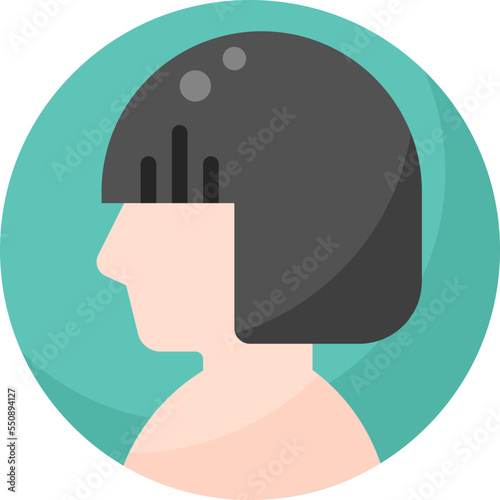 Circle Border Frame Side Female Woman Girl Person User Avatar Profile flat icon