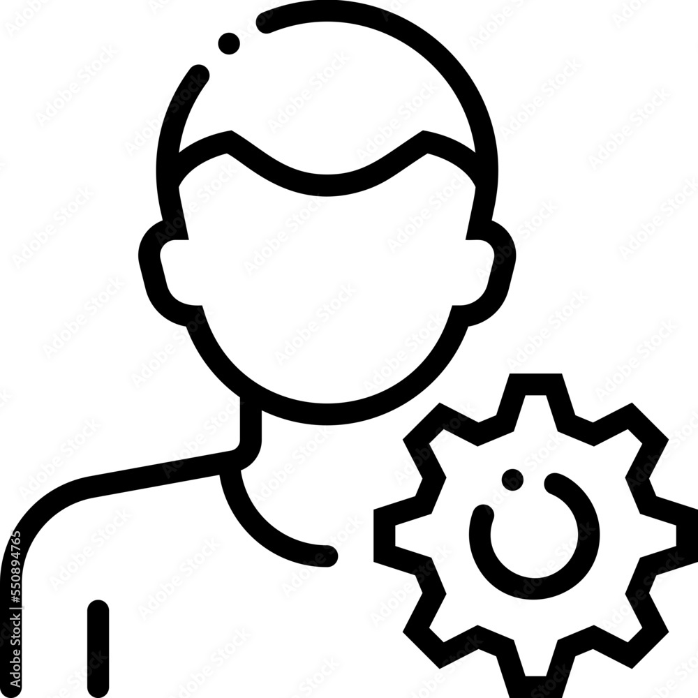 Obraz premium Setting Configuration Preference Male Man Boy Person User Avatar Profile line icon