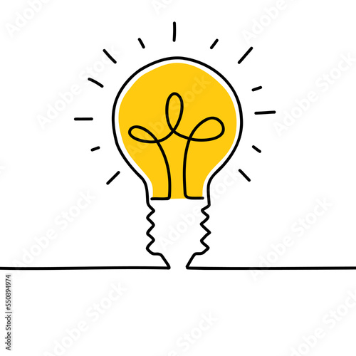 Idea concept with light bulb