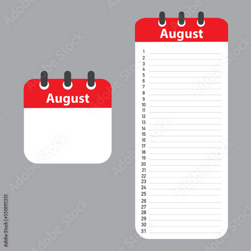 To do list for August, vector.