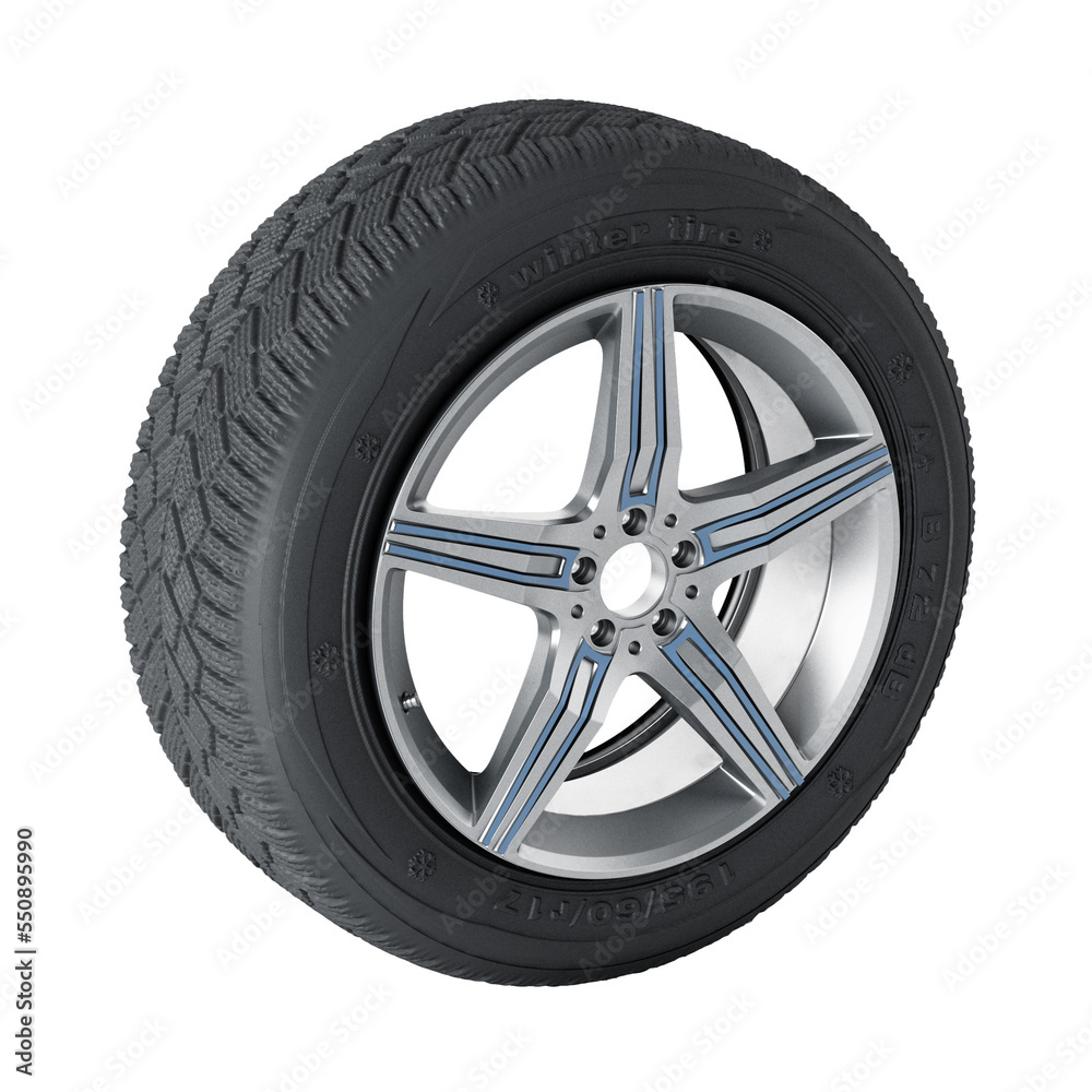 Winter tyre on transparent background Winter tyre on transparent background