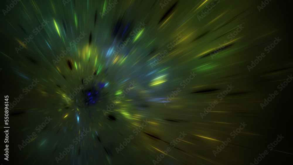 Abstract green lights. Mysterious space background. Digital fractal art. 3d rendering. Abstract green lights. Mysterious space background. Digital fractal art. 3d rendering.