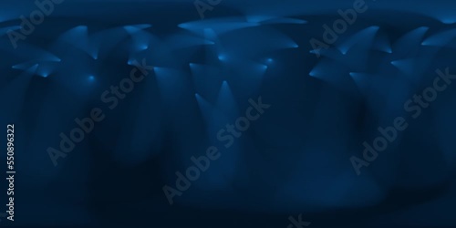 Blue Volumetric Lights Background Animated 360 VR 4K video. Greate footage to use in a 360 VR project background.