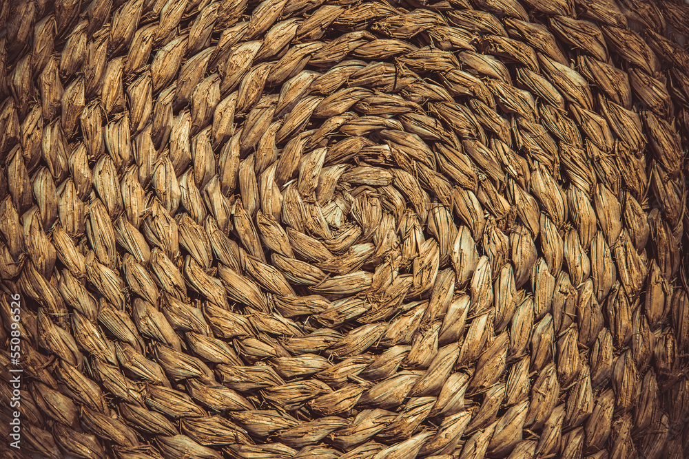 A Circular braided straw crafts. A Circular braided straw crafts.