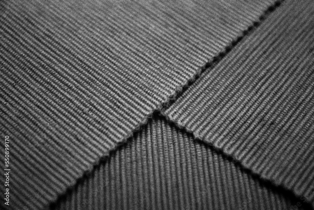 Pieces of fabric on top of each other