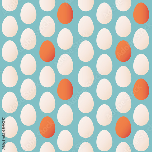 Seamless pattern trendy colors for Easter with egg