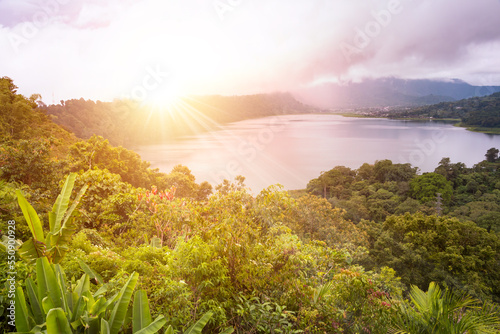 Lake surrounded by rainforest in Bali  Indonesia