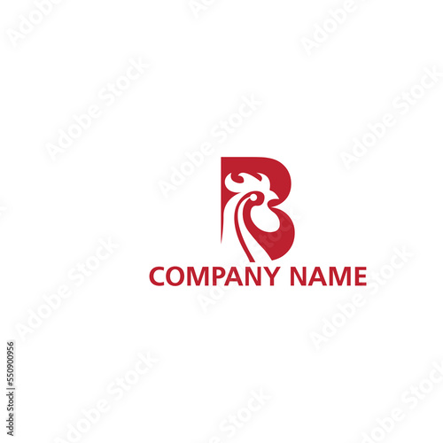 Modern Rooster Logo Letter B Logo