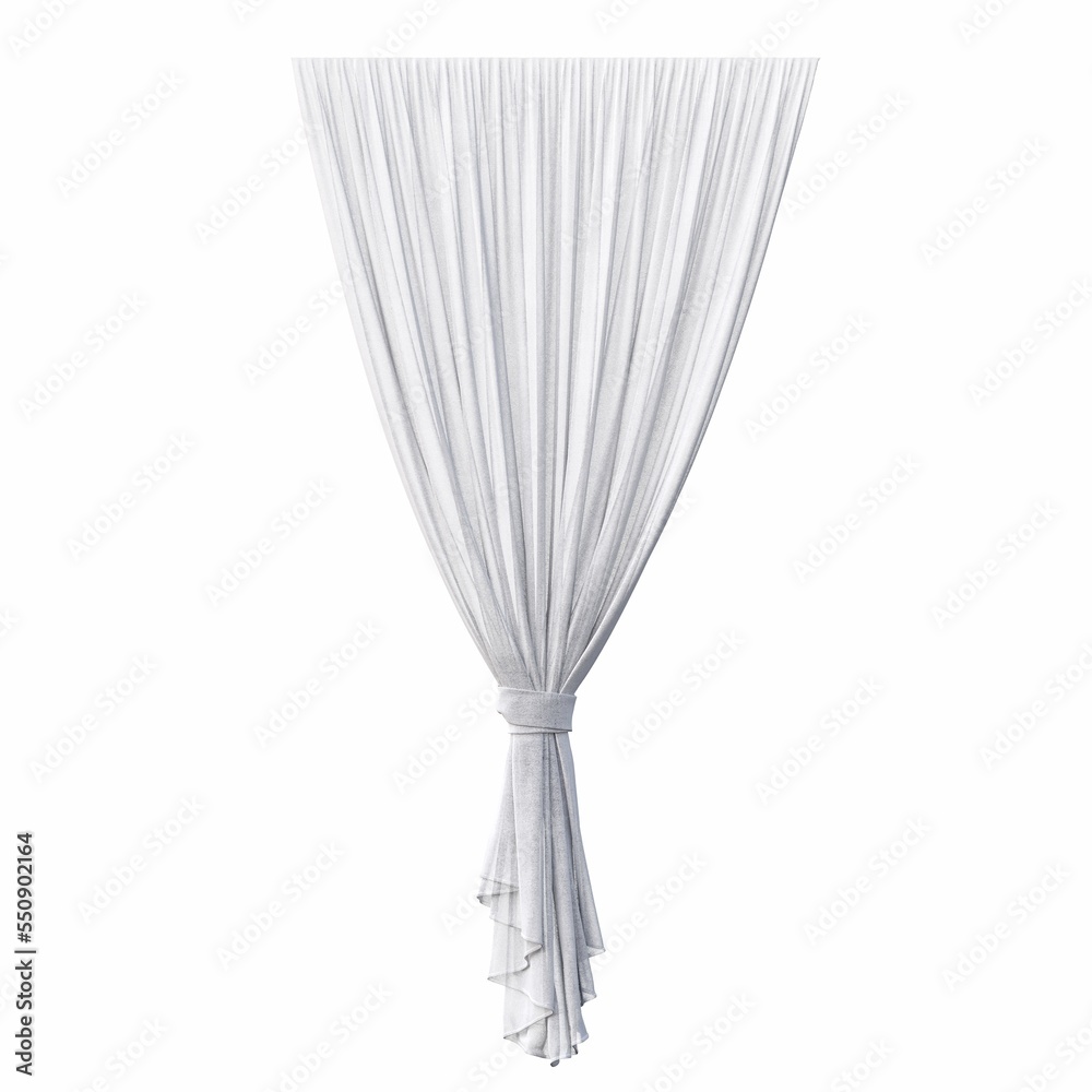 curtain isolated on white background, interior furniture, 3D illustration, cg render curtain isolated on white background, interior furniture, 3D illustration, cg render