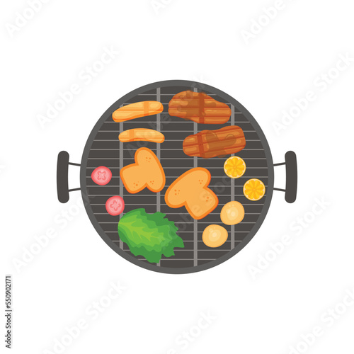 Asado Argentina Food. Design with cartoon style.