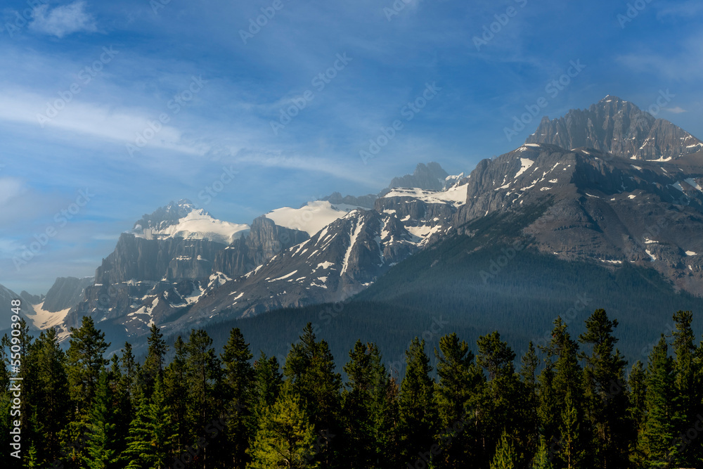 Views of Mount Murchison from Saskatchewan Crossing Banff National Park Alberta Canada