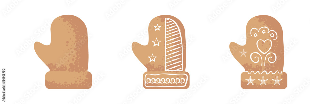 christmas gingerbread, gloves- vector illustration christmas gingerbread, gloves- vector illustration