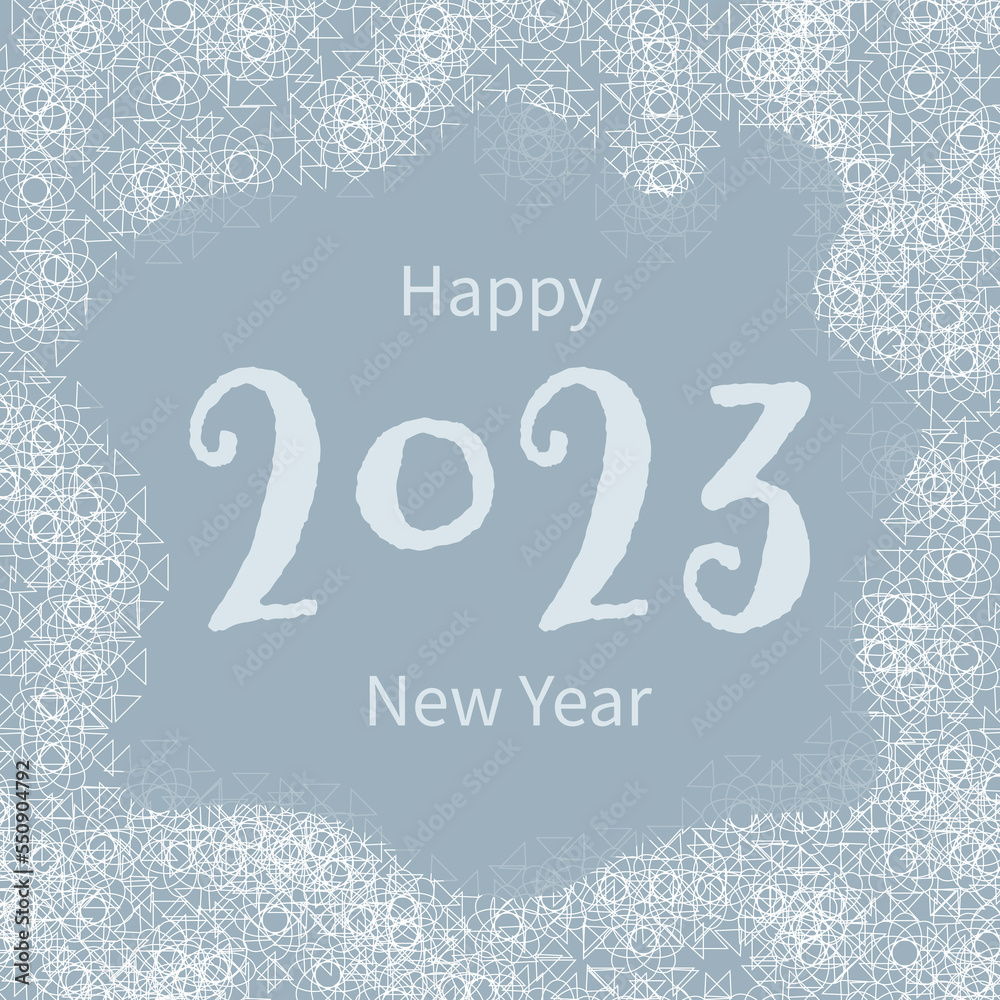 Creative concept of 2023 Happy New Year poster. Design typography logo 2023. Minimalistic trendy backgrounds for branding, banner, cover, card or social media template. Imitation of Frozen Glass. Creative concept of 2023 Happy New Year poster. Design typography logo 2023. Minimalistic trendy backgrounds for branding, banner, cover, card or social media template. Imitation of Frozen Glass.