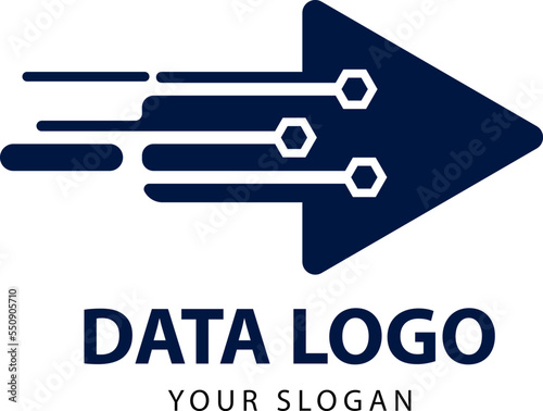 Web unique and iconic simple data arrow logo. data logo