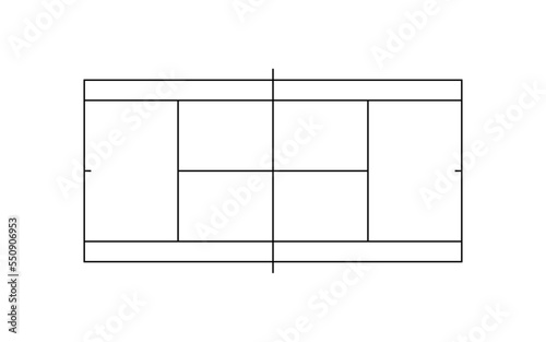 Tennis Court or Tennis Field for Background, Apps, Website, Sport News, Pictogram, Art Illustration or Graphic Design Element. Vector Illustration