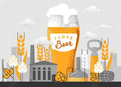 Banner with Brewery vector. Best beer in town.