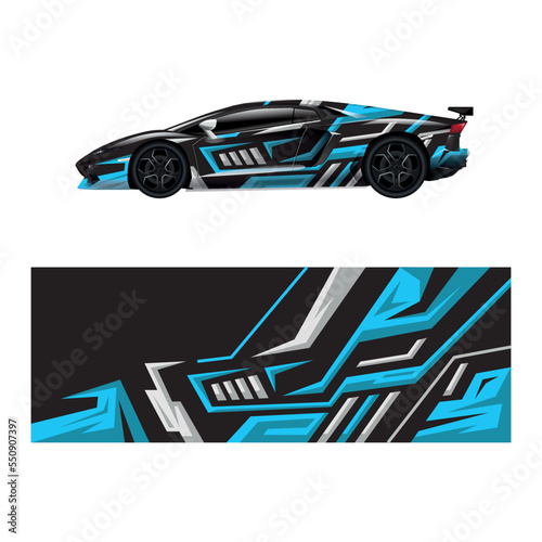 Car decal wrap design vector