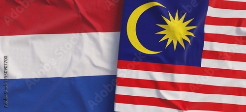 Canvas Print Flags of Netherlands and Malaysia