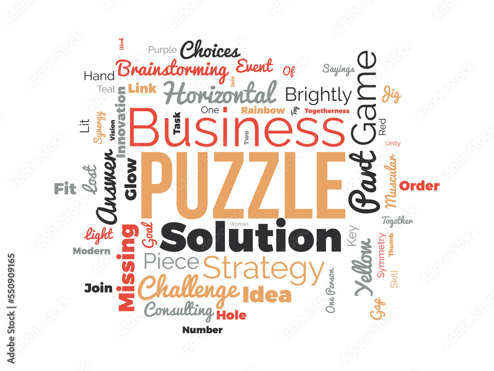 Fototapeta premium Puzzle word cloud background. Activities awareness Vector illustration design concept.