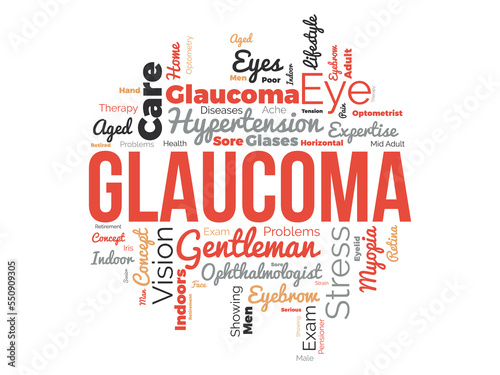 Glaucoma word cloud background. Health awareness Vector illustration design concept.