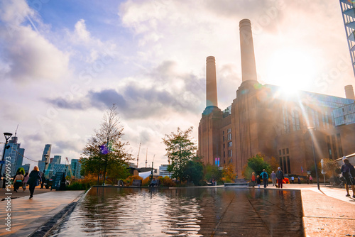 Photography New Battersea Power Station in London England UK operating as a new shopping mal