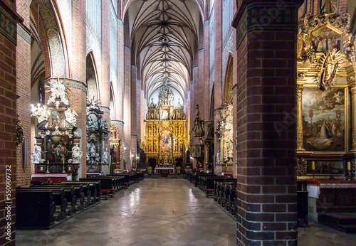 Pelplin, Poland, September 1, 2016: Historic interior of the Cathedral in Pelplin
