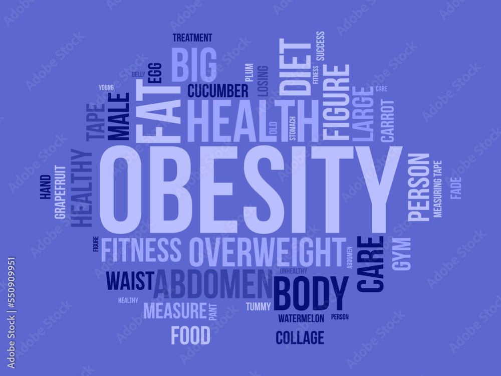 Obesity word cloud background. Health awareness Vector illustration design concept.